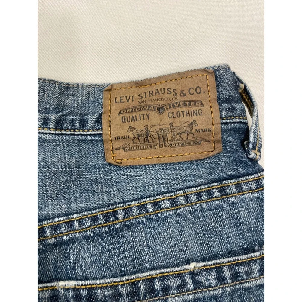 VTG Levis 557 Jeans Mens 36x32 Medium Wash Relaxed Bootcut Crosshatch Denim 2008